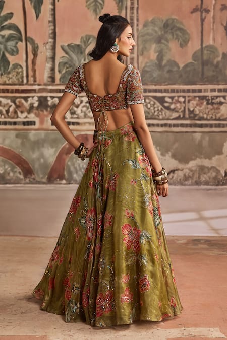 Show Shaa Printed & Embroidered Lehenga Set With Dupatta
