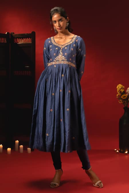 Aavya Embroidered Silk Anarkali Set 