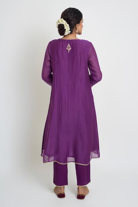 Sinjhar Embroidered Chanderi Kurta, Pant & Dupatta Set 