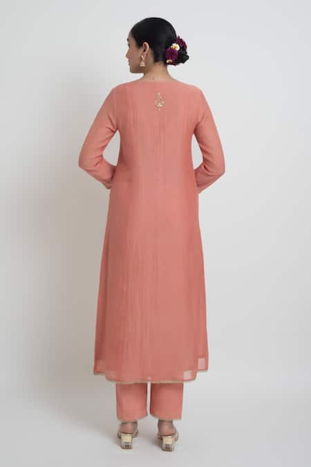 Sinjhar Embroidered Chanderi Kurta, Pant & Dupatta Set 