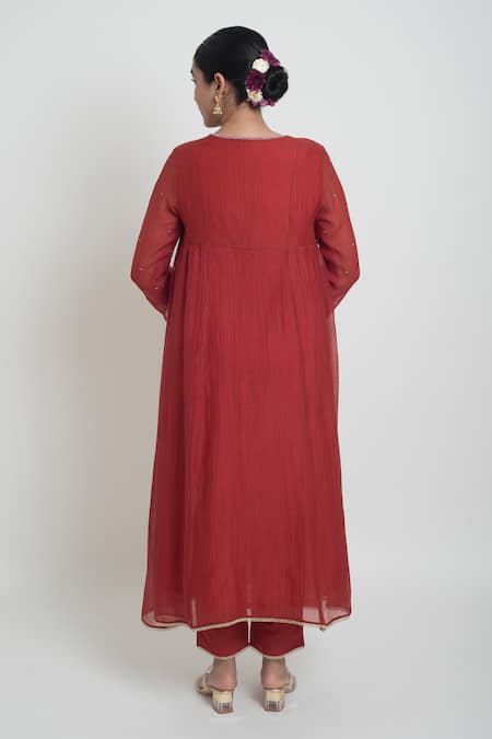 Sinjhar Embroidered Chanderi Kurta, Pant & Dupatta Set 