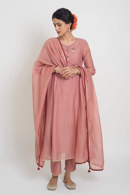Sinjhar Chanderi Embroidered Kurta, Pant & Dupatta Set 