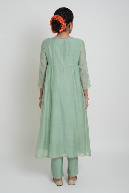 Sinjhar Embroidered Chanderi Kurta, Pant & Dupatta Set 