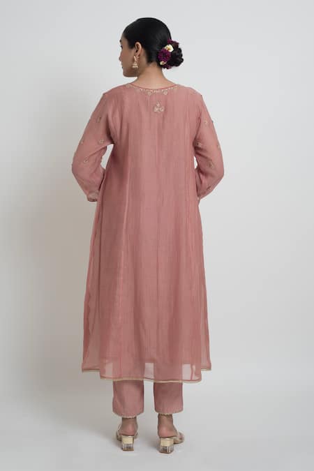 Sinjhar Embroidered Chanderi Kurta, Pant & Dupatta Set 