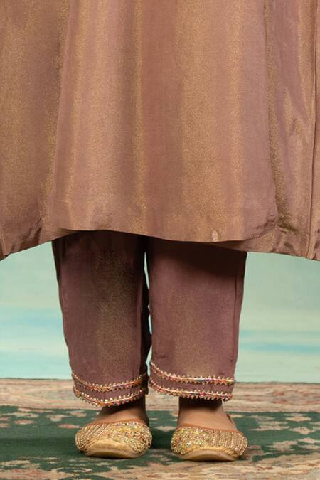 Buy Swati Wadhwani Couture Rose Gold Chanderi, Organza Embroidery, Zari Round Tissue Dabka And Kurta Set Online at Aza Fashions Buy_Swati Wadhwani Couture_Rose Gold Chanderi, Organza Embroidery, Zari Round Tissue Dabka And Kurta Set _Online_at_Aza_Fashions