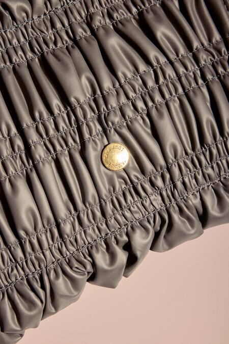 Tara And I_Gray Smocking, Studs Grey Drift Sling Bag _Online_at_Aza_Fashions