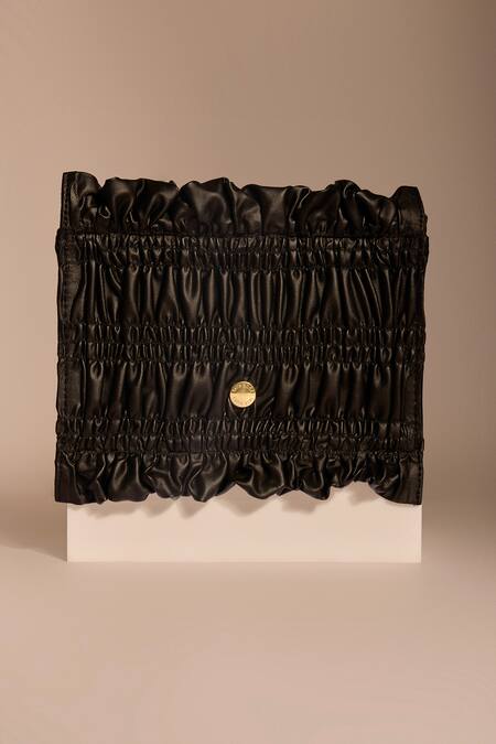 Buy_Tara And I_Black Smocking Drift Sling Bag _Online_at_Aza_Fashions