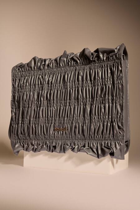 Buy_Tara And I_Gray Grey Drift Oversized Wristlet _Online_at_Aza_Fashions