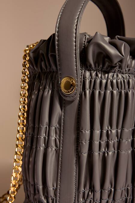 Tara And I_Gray Grey Drift Bucket Bag _Online_at_Aza_Fashions