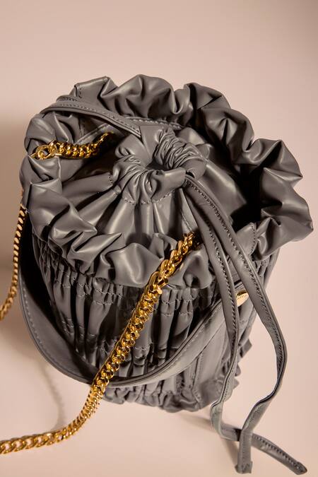 Buy_Tara And I_Gray Grey Drift Bucket Bag _Online_at_Aza_Fashions