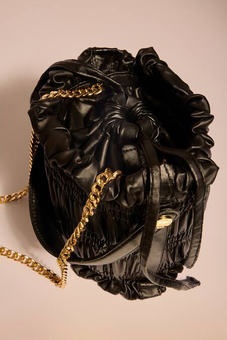 Tara And I_Black Drift Bucket Bag _Online_at_Aza_Fashions
