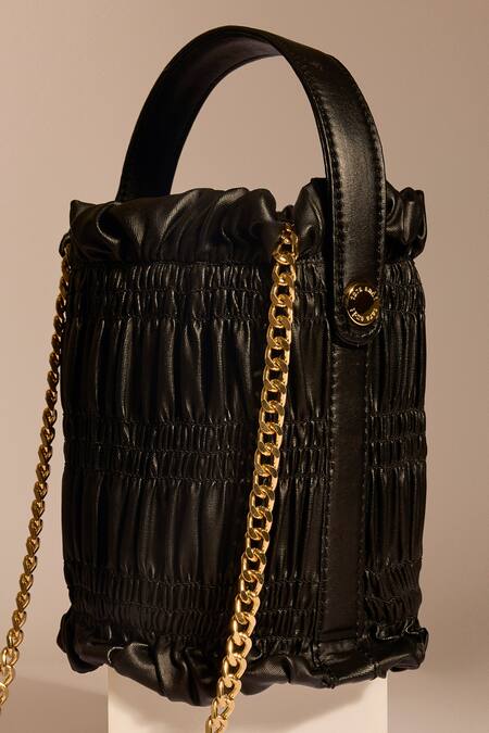Buy_Tara And I_Black Drift Bucket Bag _Online_at_Aza_Fashions