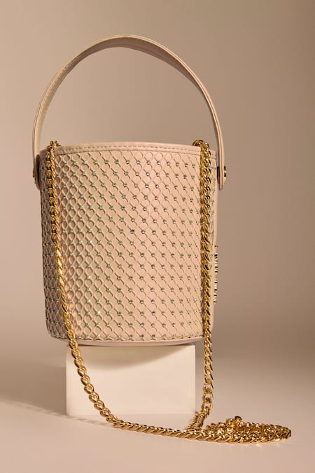 Tara And I Creme Intermesh Bucket Bag 