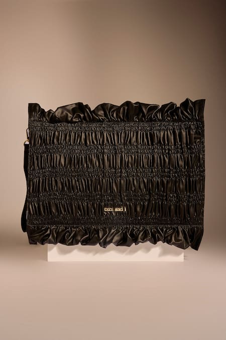 Tara And I Black Drift Oversized Wristlet 