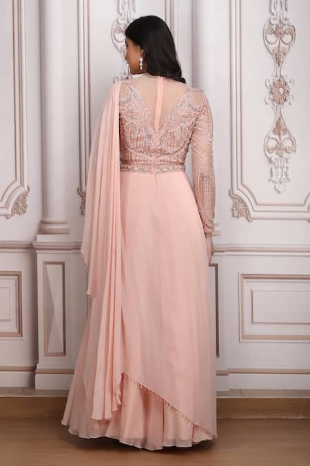 Mandira Wirk Resort Embroidered Saree Gown 