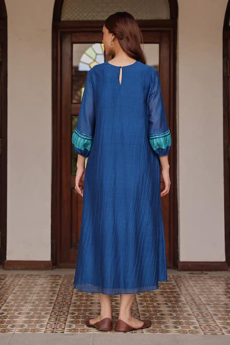Vaayu Indigo Pintuck Dress 