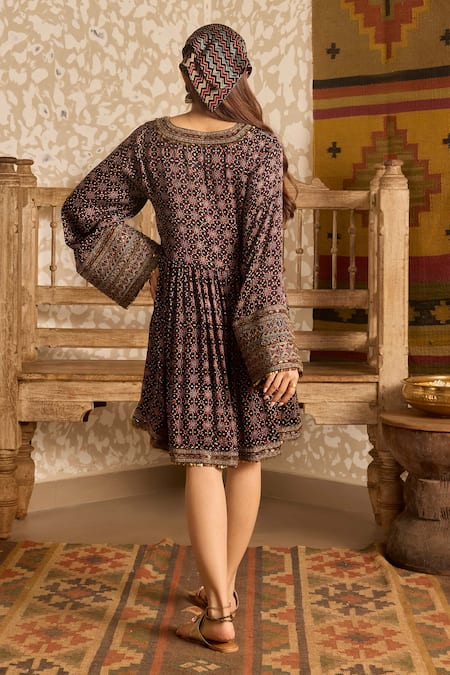 Akashi Clothing Ajrakh Hand Block Print Dress 