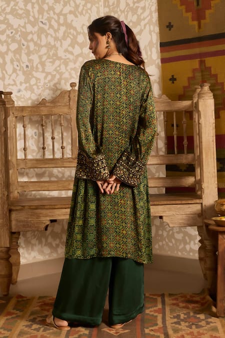 Akashi Clothing Ajrakh Print Kurta & Palazzo Set 