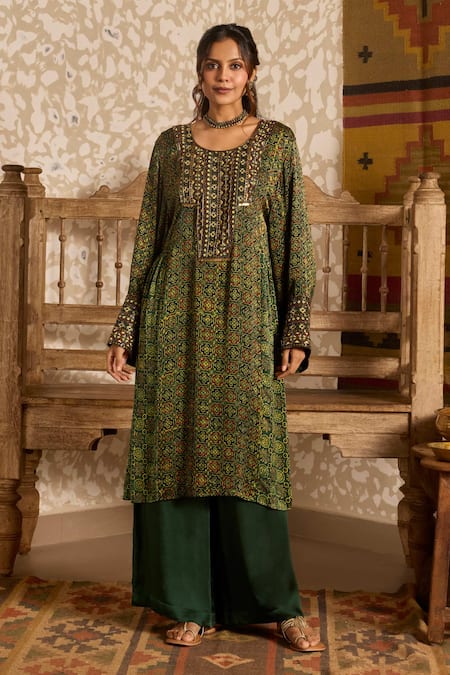 Akashi Clothing Ajrakh Print Kurta & Palazzo Set 
