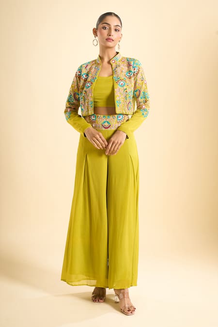 Samyukta Singhania Embroidered Jacket Palazzo Set