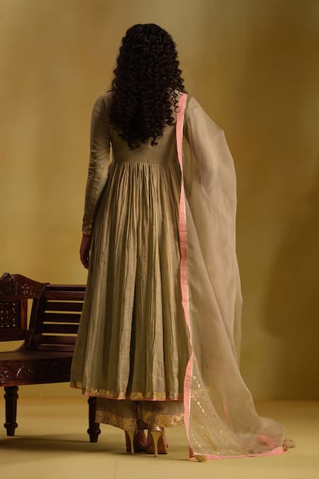 Almaari By Pooja Patel Sarvya Silk Angarkha Set 