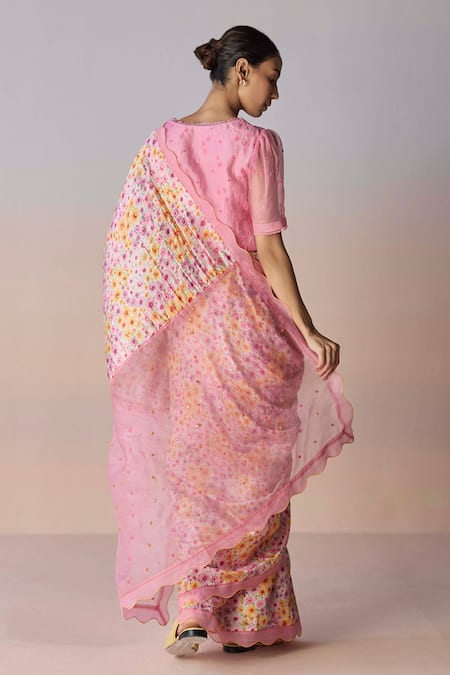 Surmaye Wildflower Dawn Pink Saree 