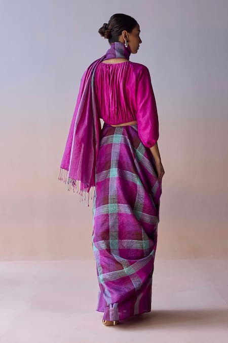 Surmaye Aurora Checkered Saree 