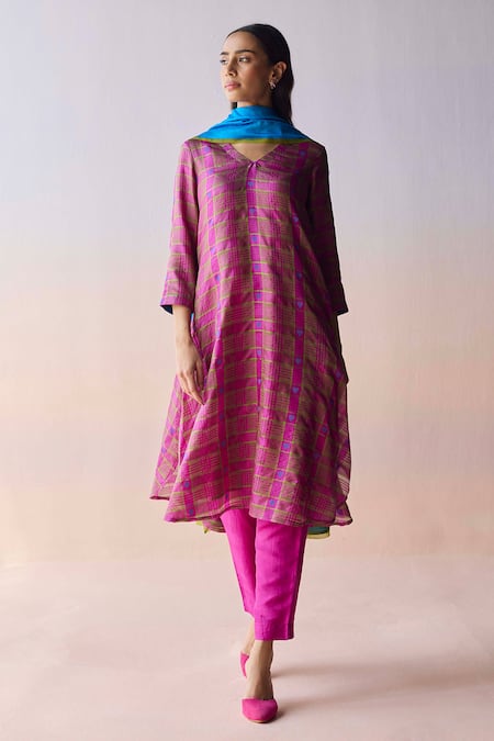Surmaye Heartglow Jamdani Kurta Set 