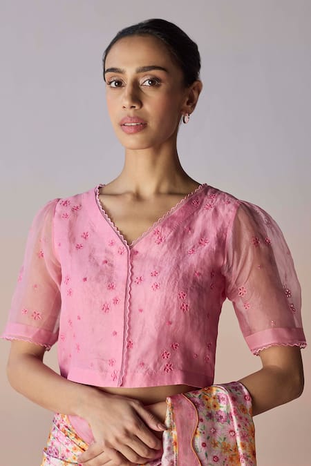Surmaye StarBloom Coral Pink Blouse 