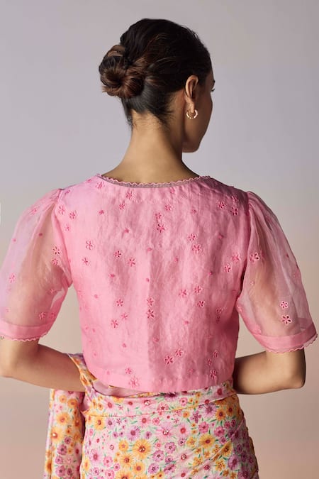 Surmaye StarBloom Coral Pink Blouse 