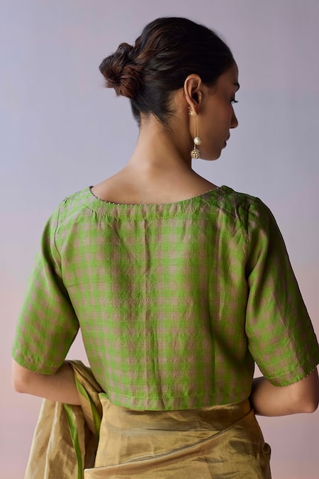Surmaye Woven Green Blouse 