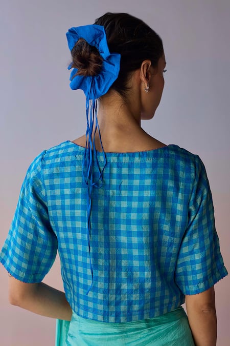 Surmaye Light Woven Blue Blouse 