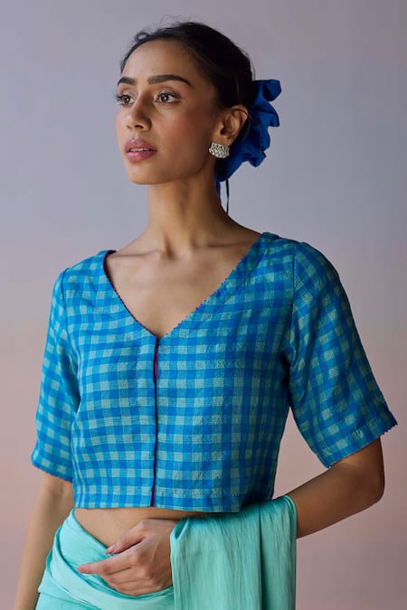 Surmaye Light Woven Blue Blouse 