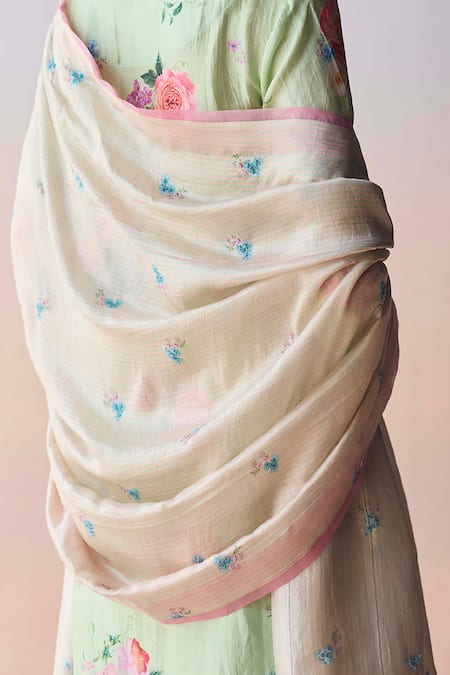 Surmaye Soul Flower Pink Dupatta 