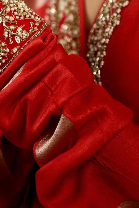 Buy Shyam Narayan Prasad Orange Brocade, Organza Embroidery, Beads, Metallic Thread Burnt Anarkali Set Online at Aza Fashions Buy_Shyam Narayan Prasad_Orange Brocade, Organza Embroidery, Beads, Metallic Thread Burnt Anarkali Set _Online_at_Aza_Fashions