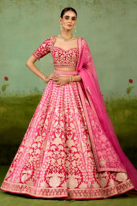 Shyam Narayan Prasad Pink Embroidered Lehenga Set 