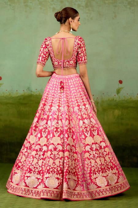 Shyam Narayan Prasad Pink Embroidered Lehenga Set 