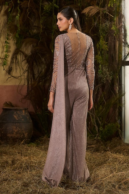 Shashank Arya Pleated Knit Jumpsuit 