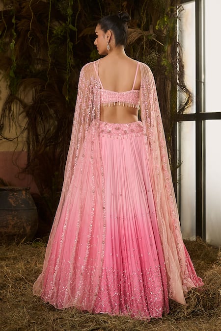 Shashank Arya Ombre Crystal & Sequins Work Lehenga Set 