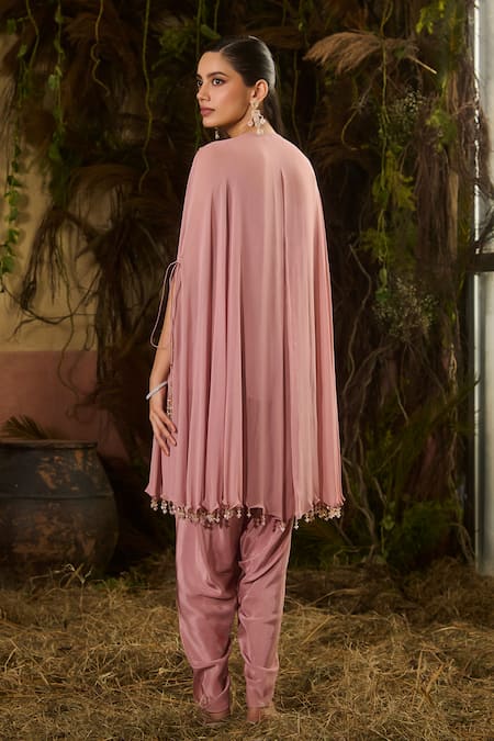 Shashank Arya Sequin Embroidered Cape & Dhoti Pant Set 