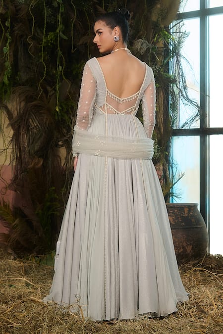 Shashank Arya Metallic Anarkali With Dupatta 