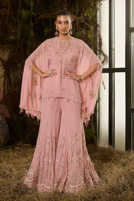 Shashank Arya Embroidered Cape Kurta Sharara Set 