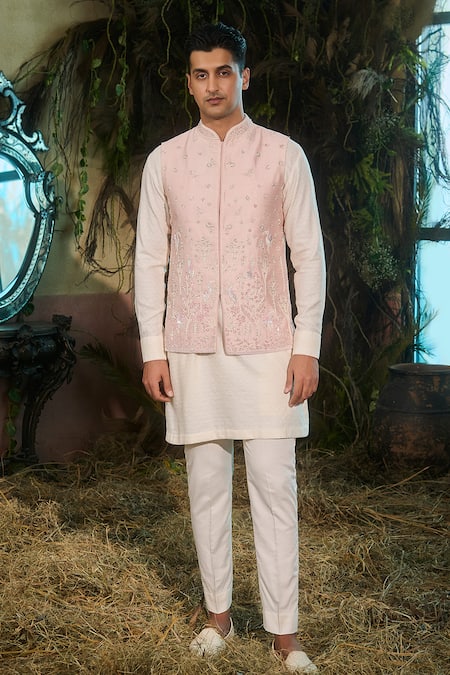 Shashank Arya Embroidered Nehru Jacket & Kurta Set 