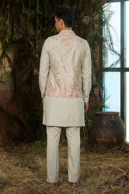 Shashank Arya Resham & Sequin Embroidered Nehru Jacket 