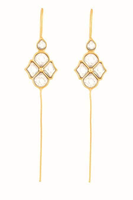 Buy_Mnsh_Gold Plated Imitation Gemstones Noor Polki Earcuff _Online_at_Aza_Fashions