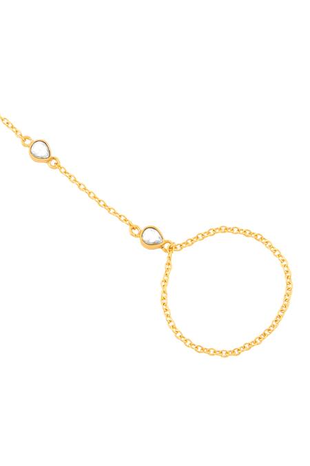 Buy_Mnsh_Gold Plated Stones Raani Haathphool _Online_at_Aza_Fashions