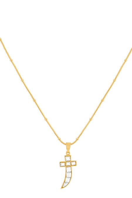 Buy_Mnsh_Gold Plated Raani Polki Dagger _Online_at_Aza_Fashions