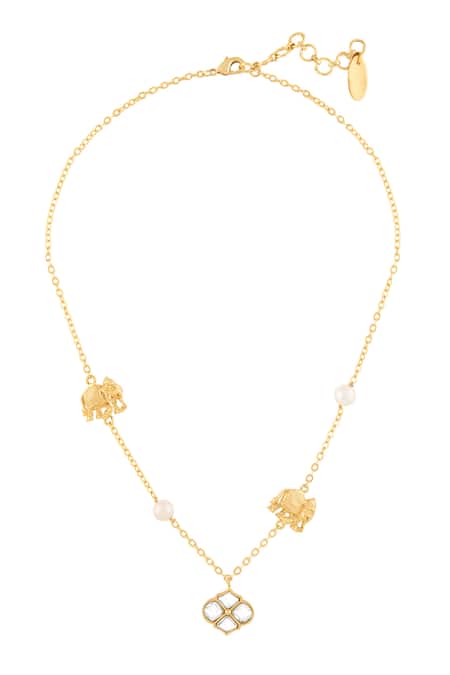 Mnsh Polki Haathi Necklace 