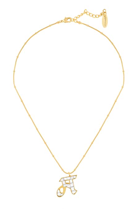 Mnsh Polki M Shaped Pendant Necklace 
