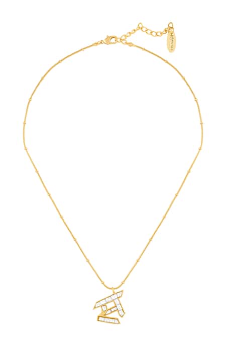 Mnsh Polki S Shaped Pendant Necklace 